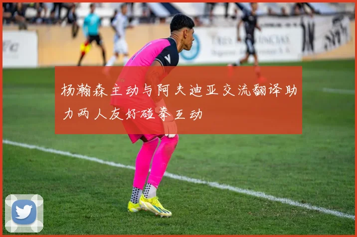 杨瀚森主动与阿夫迪亚交流翻译助力两人友好碰拳互动